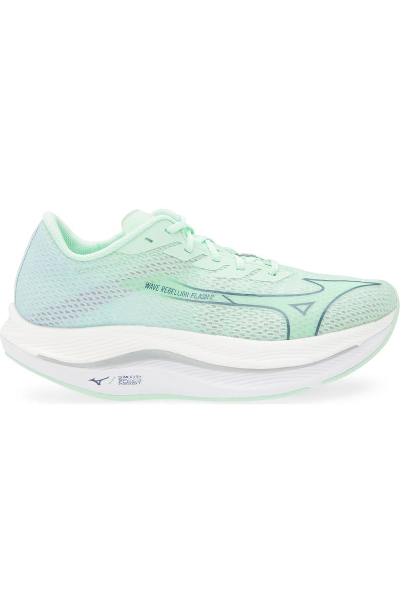 Mizuno Wave Rebellion Flash 2 Running Shoe, Alternate, color, Neo Mint-Vintage Indigo