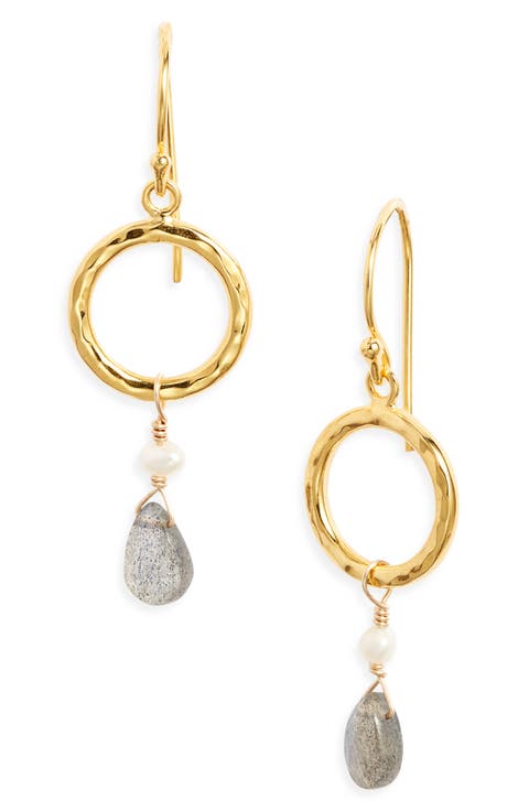 Chelsea Freshwater Pearl & Labradorite Drop Earrings