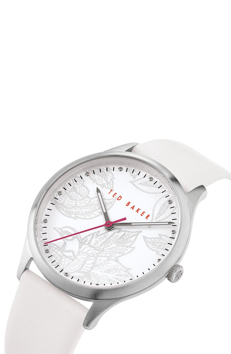 Ted Baker Women's Belgravia White Leather Strap Watch, 36mm, Alternate, color,