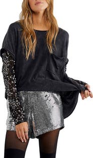 Free People Celine Sequin T-Shirt