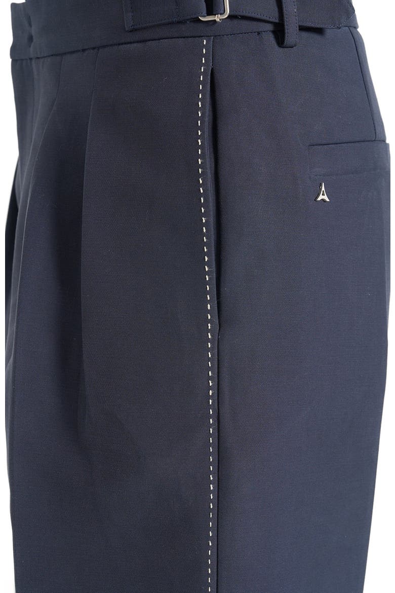 Nolan Twin Pleat Chino Trousers with Stitch Detail, Alternate, color, Navy