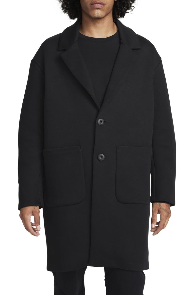Nike Tech Fleece Reimagined Trench Coat, Main, color, Black/ Black