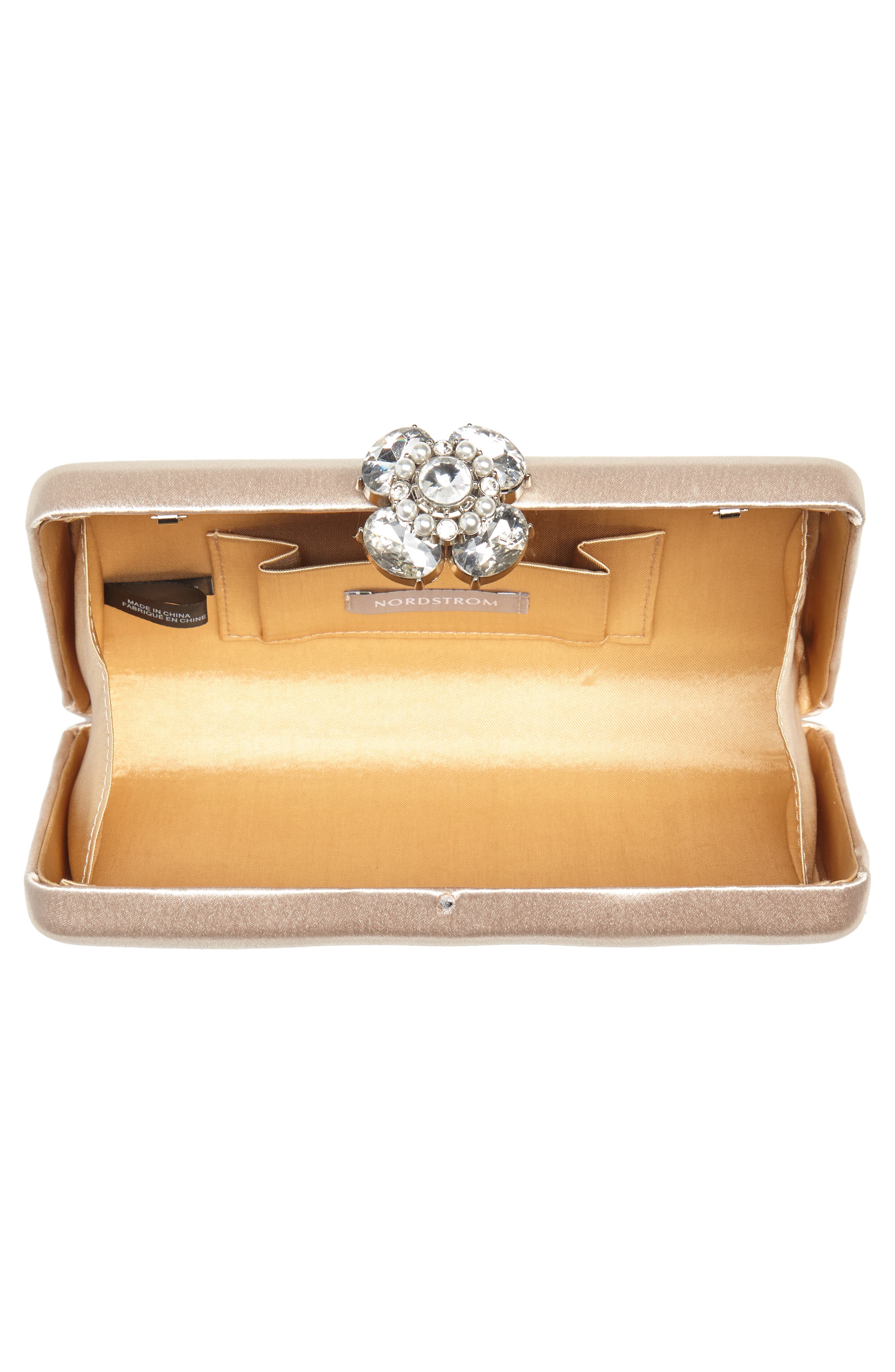 Nordstrom Crystal Imitation Pearl Clasp Box Clutch, Alternate, color, 