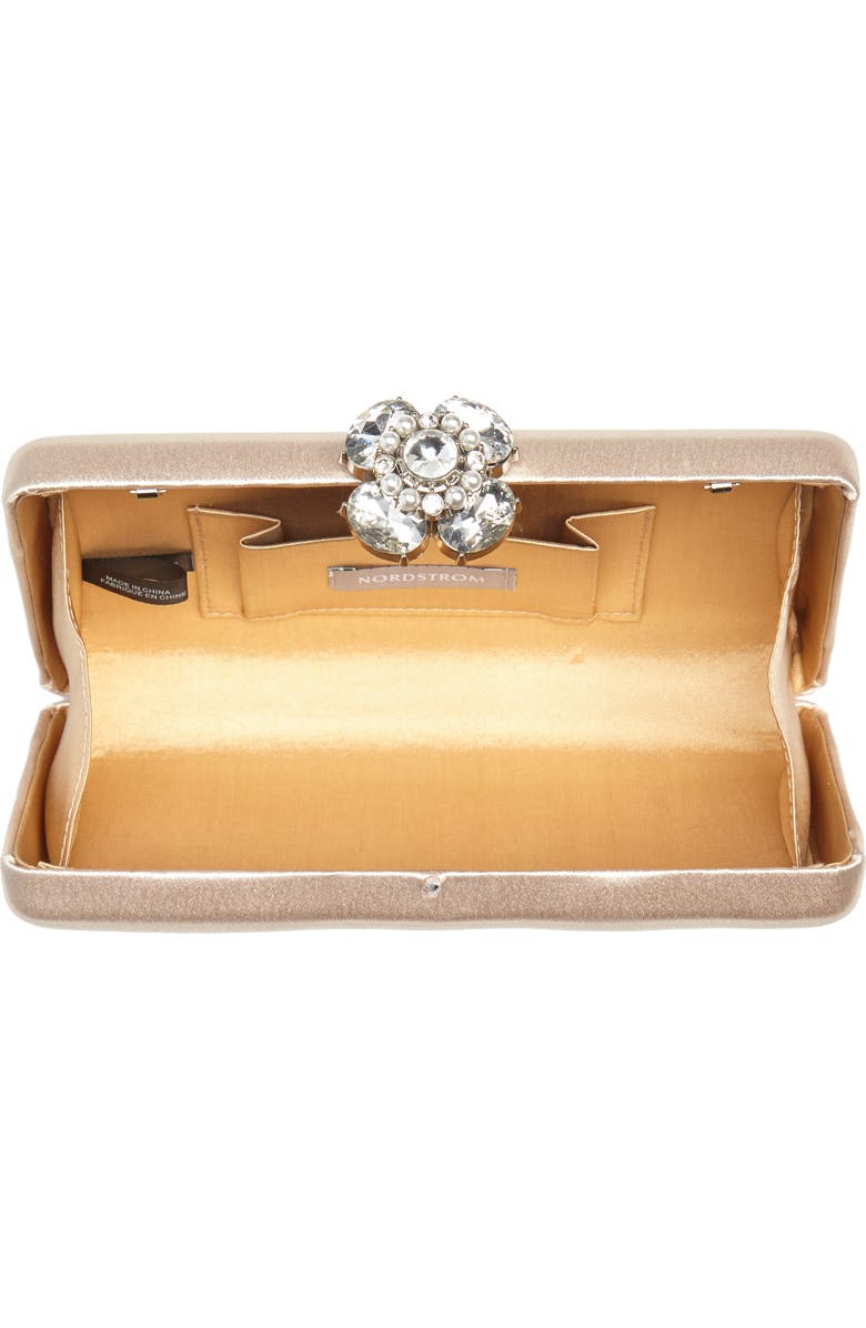 Nordstrom Crystal Imitation Pearl Clasp Box Clutch, Alternate, color,