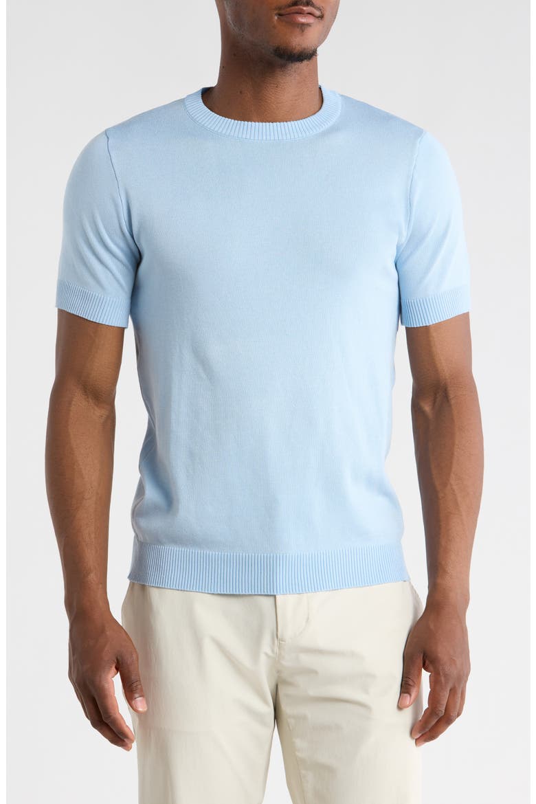 Short Sleeve Knit Sweater, Main, color, SKY