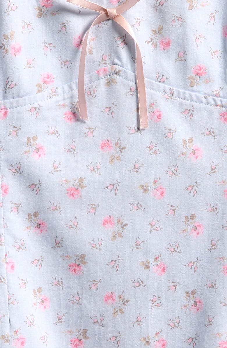 LoveShackFancy Velasca Picot Trim Stretch Cotton Dress, Alternate, color, Chapparal Blue