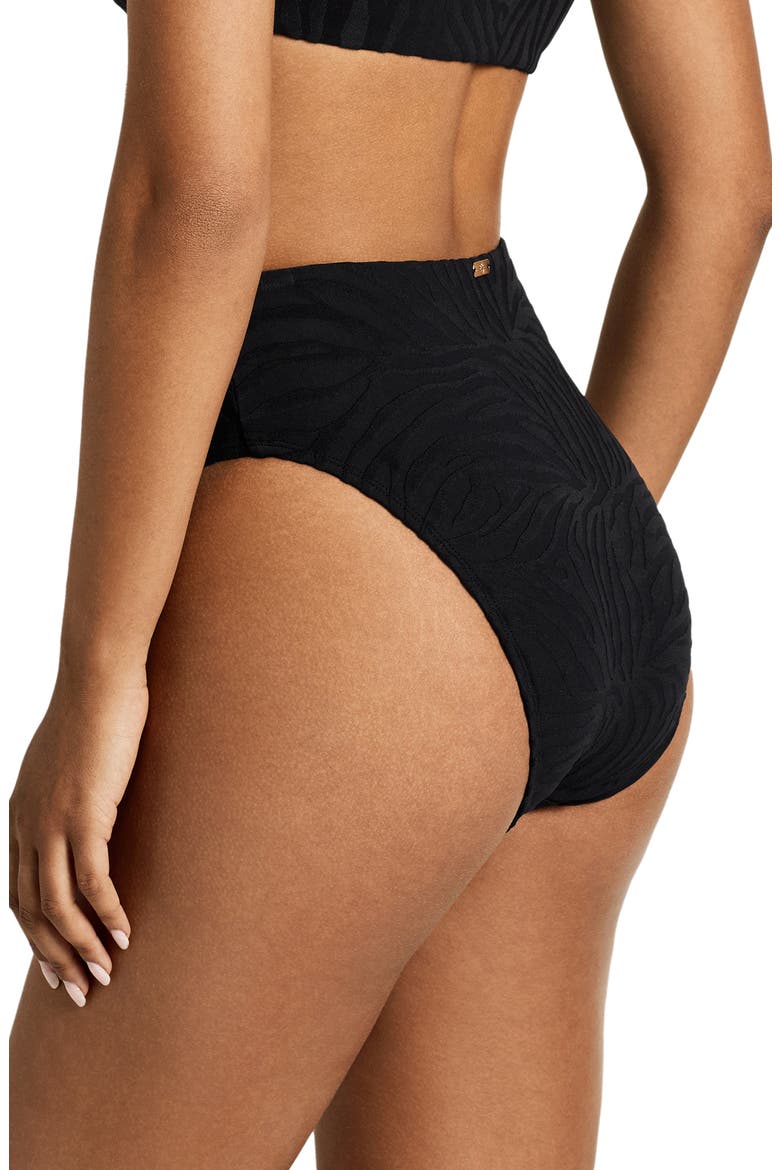 Modern High Waist Bikini Bottoms, Alternate, color, BLACK