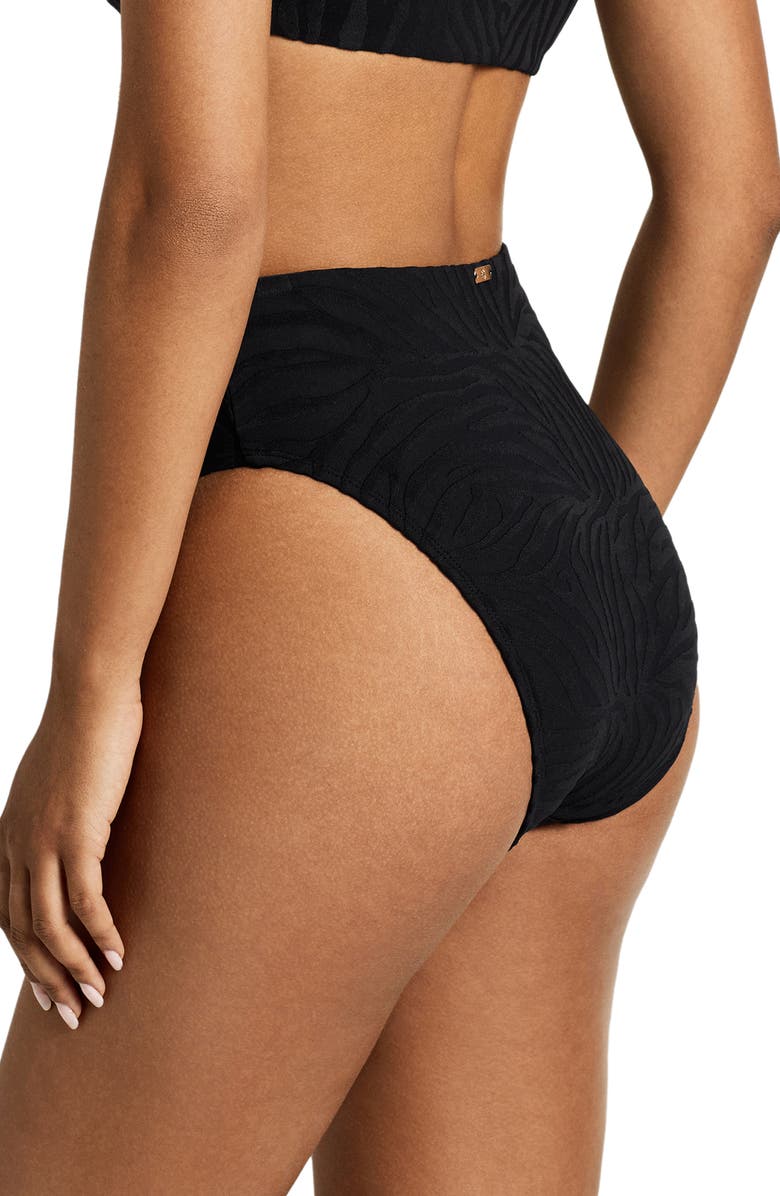 Lauren Ralph Lauren Modern High Waist Bikini Bottoms, Alternate, color, Black