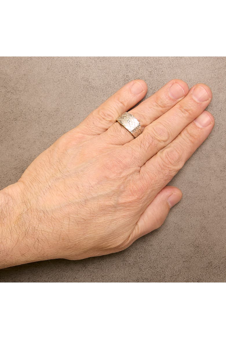 Sterling Silver Diamond Accent Geometric Band Ring, Alternate, color, Silver