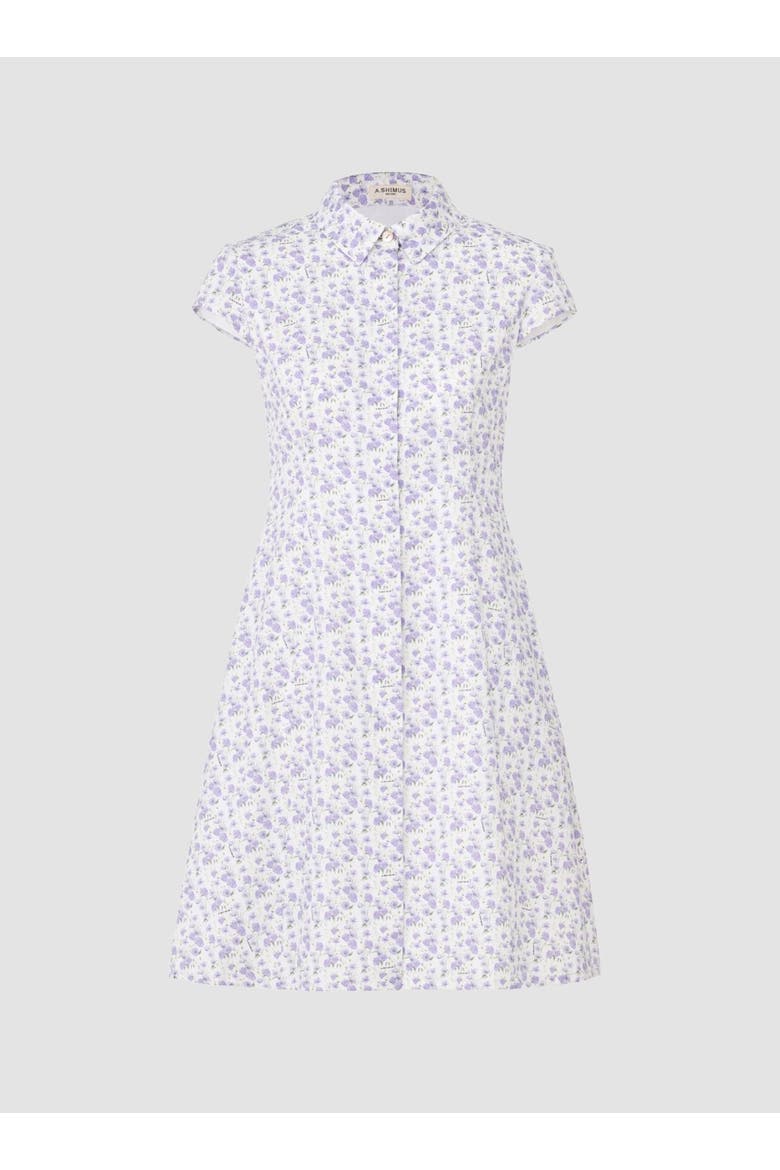 Floral Cotton-Poplin Dress, Alternate, color, Lilac Floral