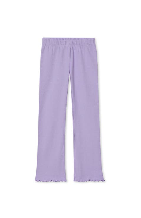 Girls Ribbed Knit Flare Leggings
