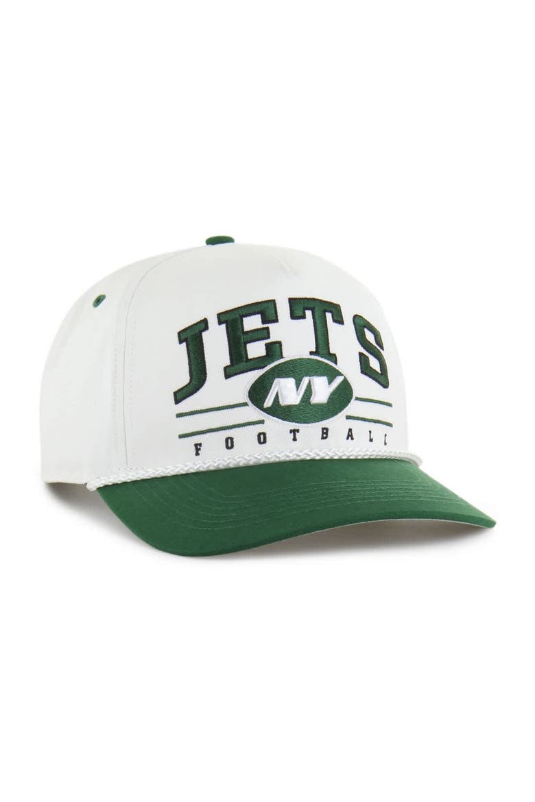Men's '47 White/Green New York Jets Roscoe Two-Toned Hitch Adjustable Hat, Alternate, color, White