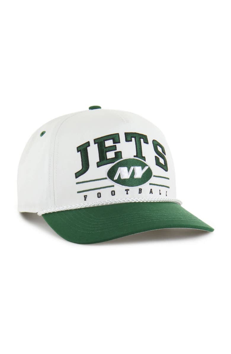 '47 Men's '47 White/Green New York Jets Roscoe Two-Toned Hitch Adjustable Hat, Alternate, color, 