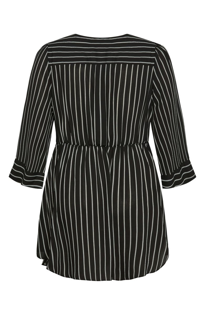 City Chic Jemma Leopard Print Wrap Tunic Top, Alternate, color, Stripe