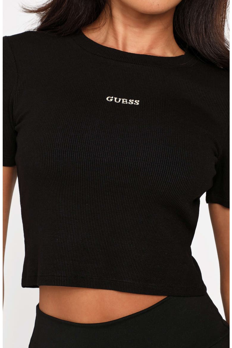 Basic Crop Mini Logo T-Shirt, Alternate, color, JET BLACK