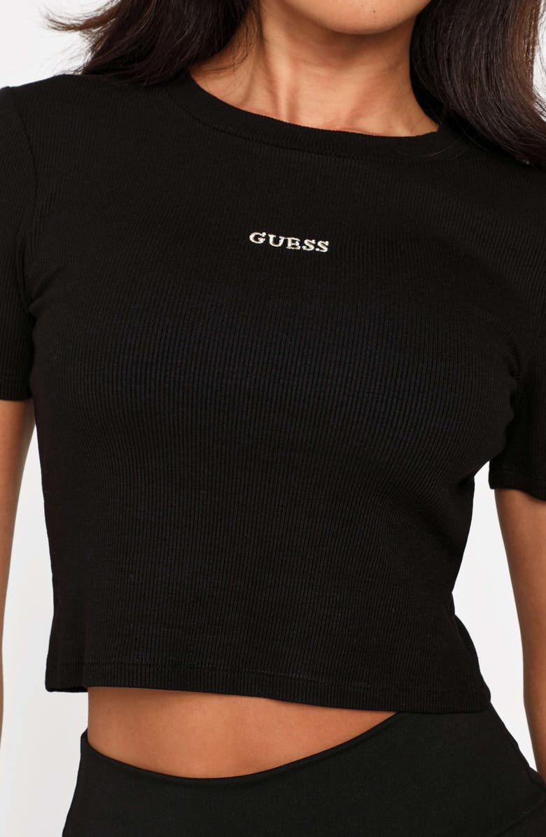 GUESS Basic Crop Mini Logo T-Shirt, Alternate, color,