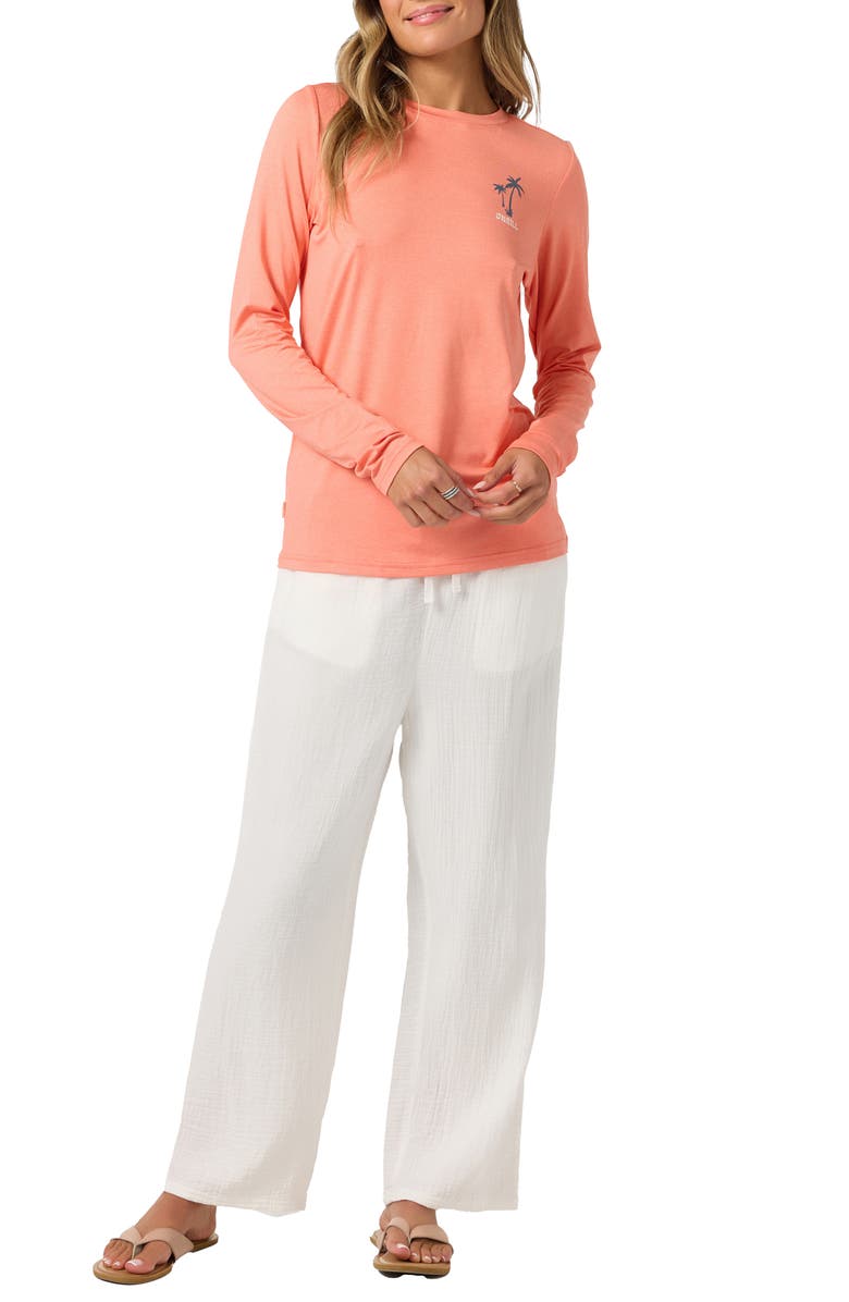 O'Neill Breezy Long Sleeve Rashguard, Alternate, color, Heather Peach Echo