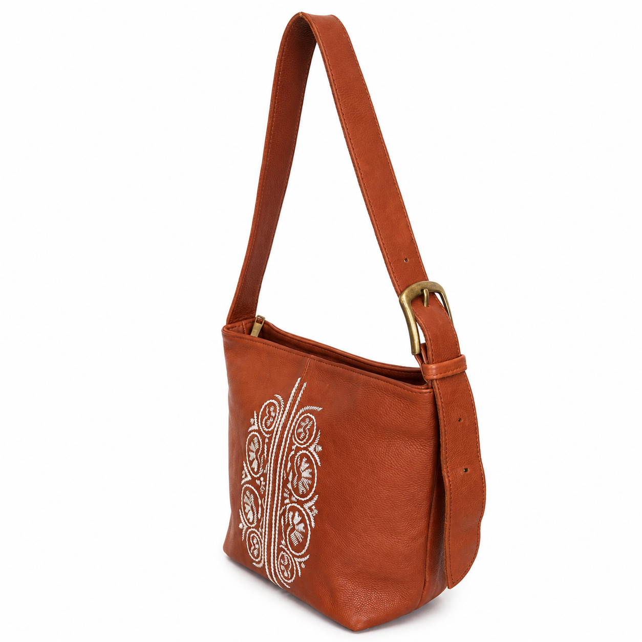 Zahra Leather Bucket Tote, Alternate, color, Saddle Tan
