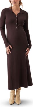 Ripe Maternity Hollie Polo Rib Knit Maternity/Nursing Dress
