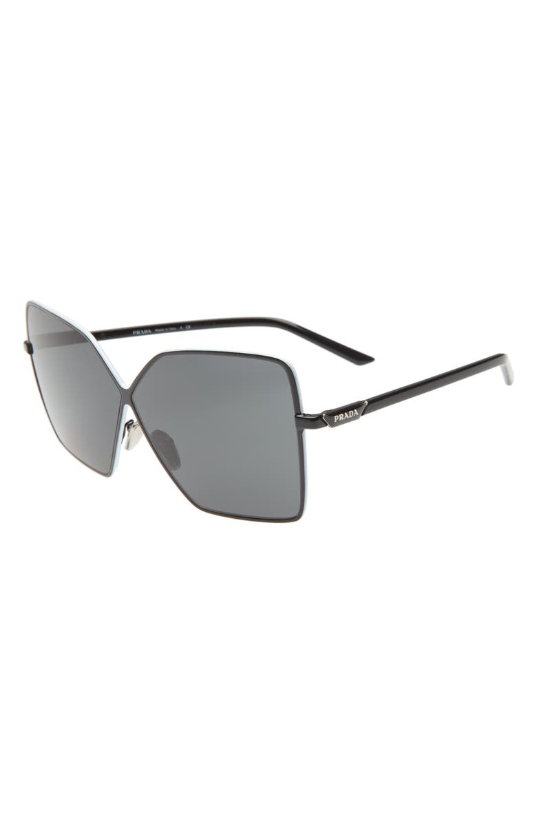 Prada 64mm Square Sunglasses, Alternate, color, Blk Tiger