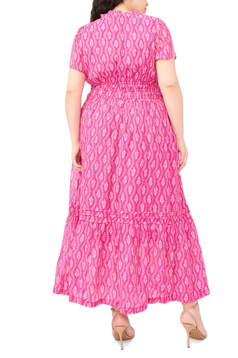 Print Smocked Waist Maxi Dress, Alternate, color, MAGENTA