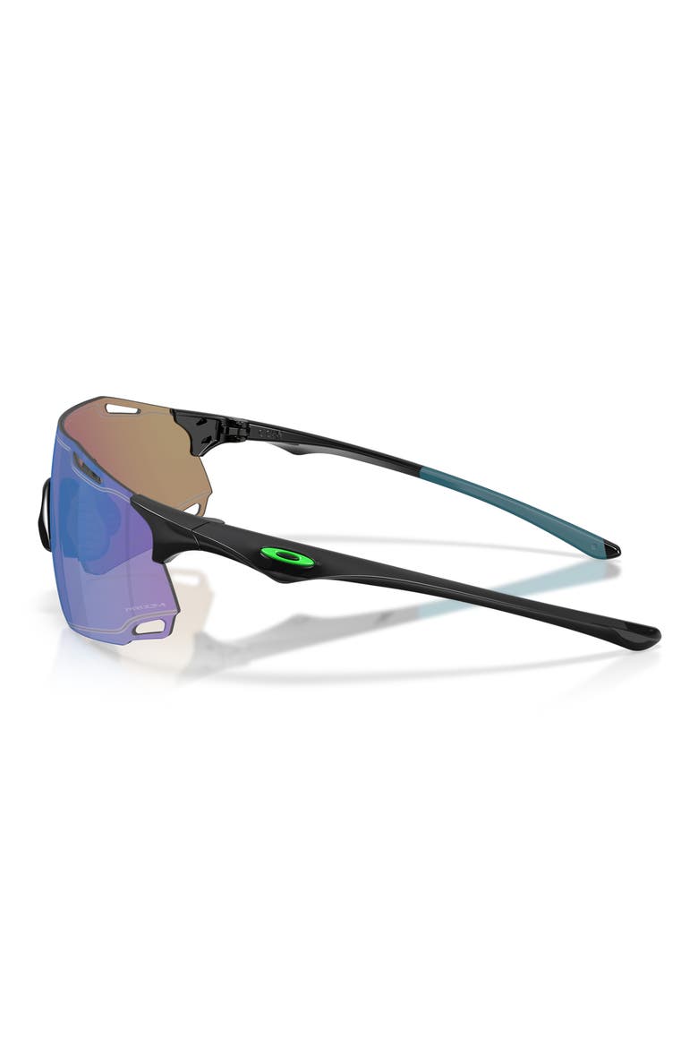 Cybr Dyno 139mm Rectangle Sunglasses, Alternate, color, POLISHED BLACK / PRIZM AQUA