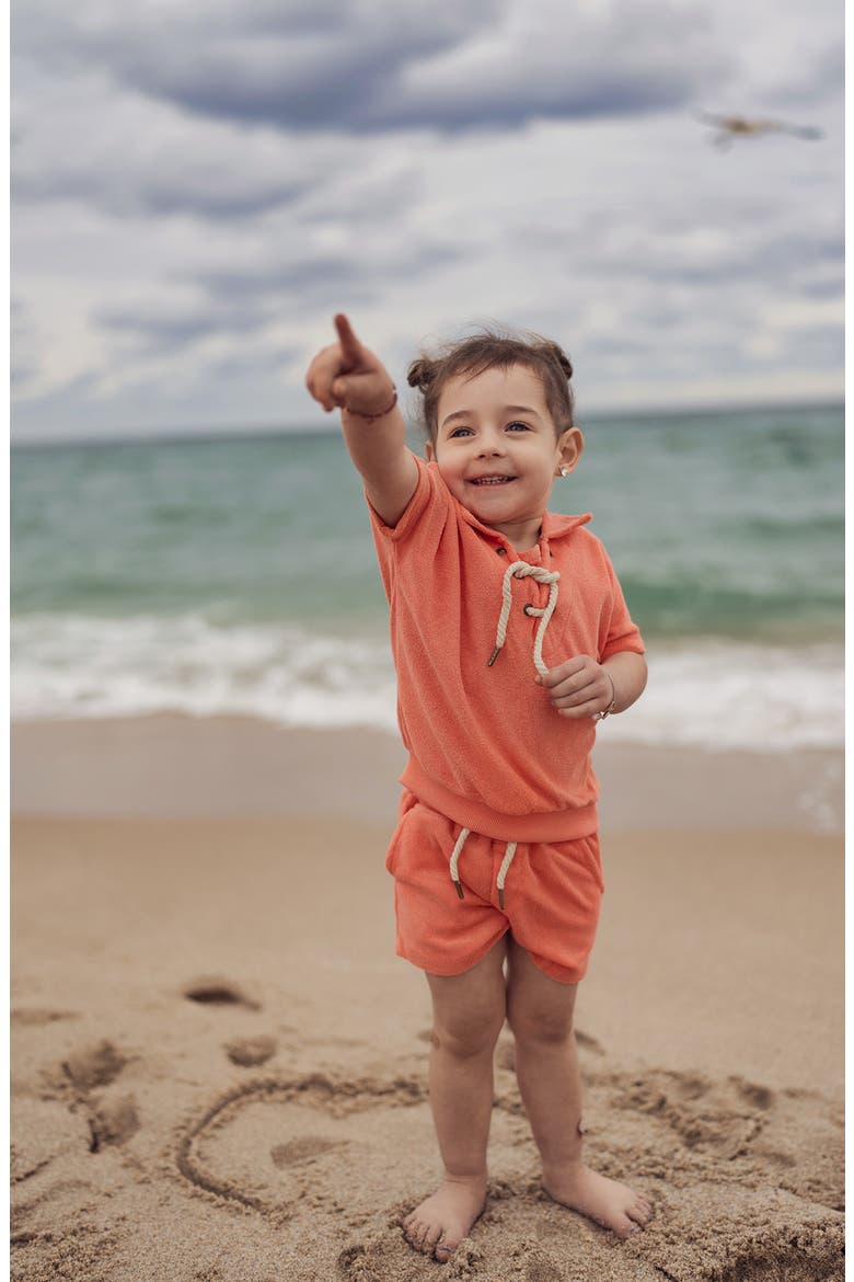 Kids' Beach Terry Polo & Shorts Set, Alternate, color, CORAL