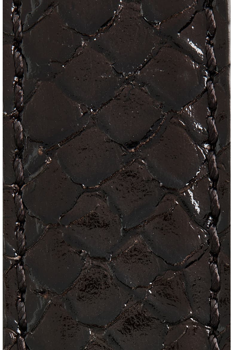 Snakeskin Embossed Sheepskin Leather Belt, Alternate, color, ESPRESSO