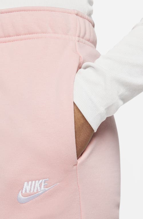 Nike Plus Size Active Sportswear Club Mid-rise Fleece Jogger Pants In Medium Soft Pink/white