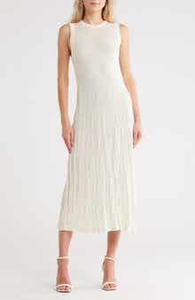 Helmut Lang Crush Sleeveless Knit Midi Dress