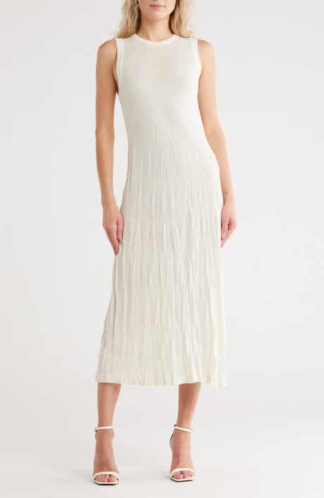 Helmut Lang Crush Sleeveless Knit Midi Dress