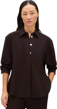 Another Tomorrow Fluid Jersey Blouse