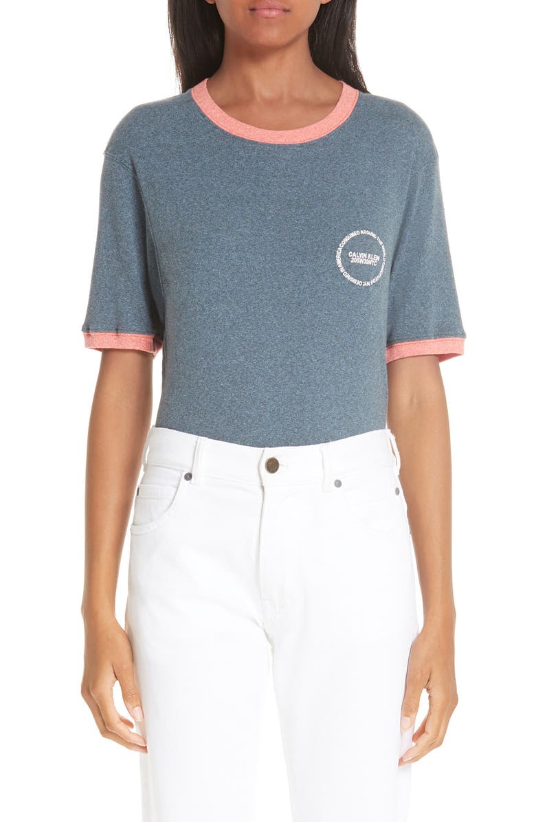 CALVIN KLEIN 205W39NYC Logo Ringer Tee, Main, color,