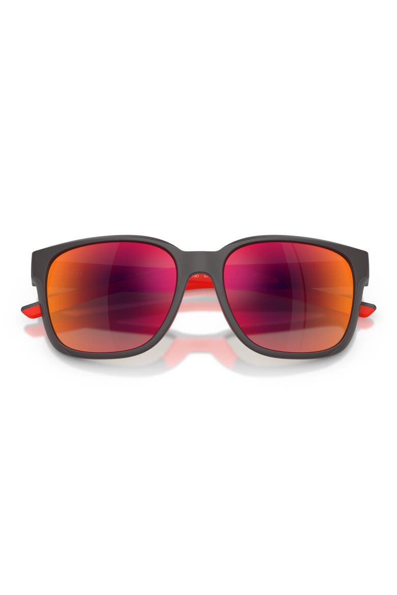 56mm Square Sunglasses, Alternate, color, MATTE GREY / RED GOLD MIRROR