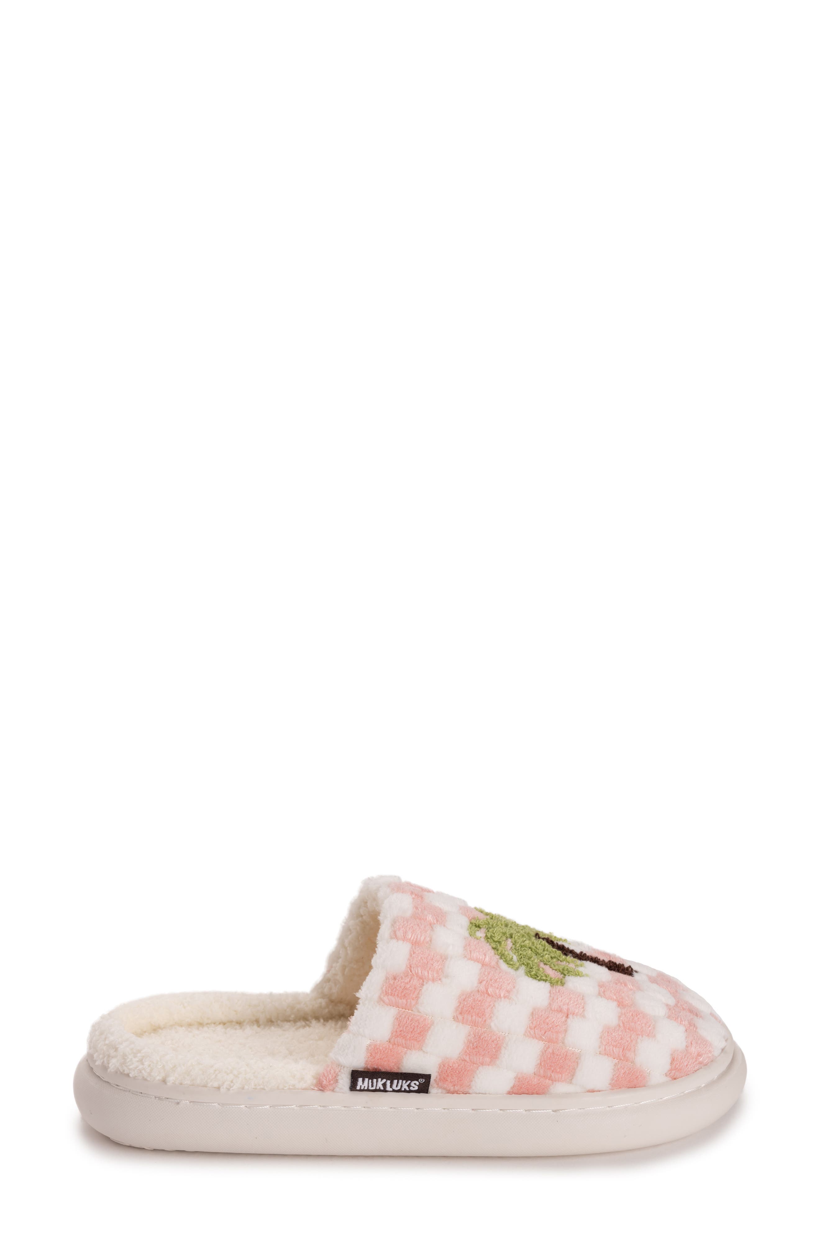 Joss Faux Shearling Lined Slipper, Alternate, color, PINK PALM TREE