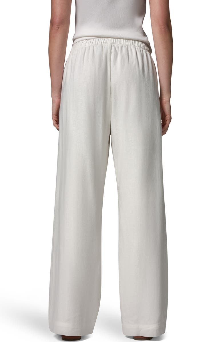 Donna Karan New York Linen Blend Pull-On Wide Leg Pants, Alternate, color, Cream