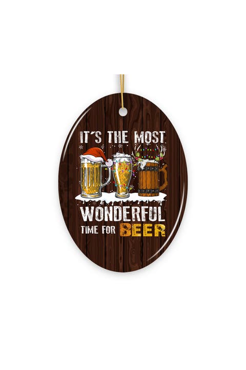 Most Wonderful Time For Beer Holiday Mugs Ornament
