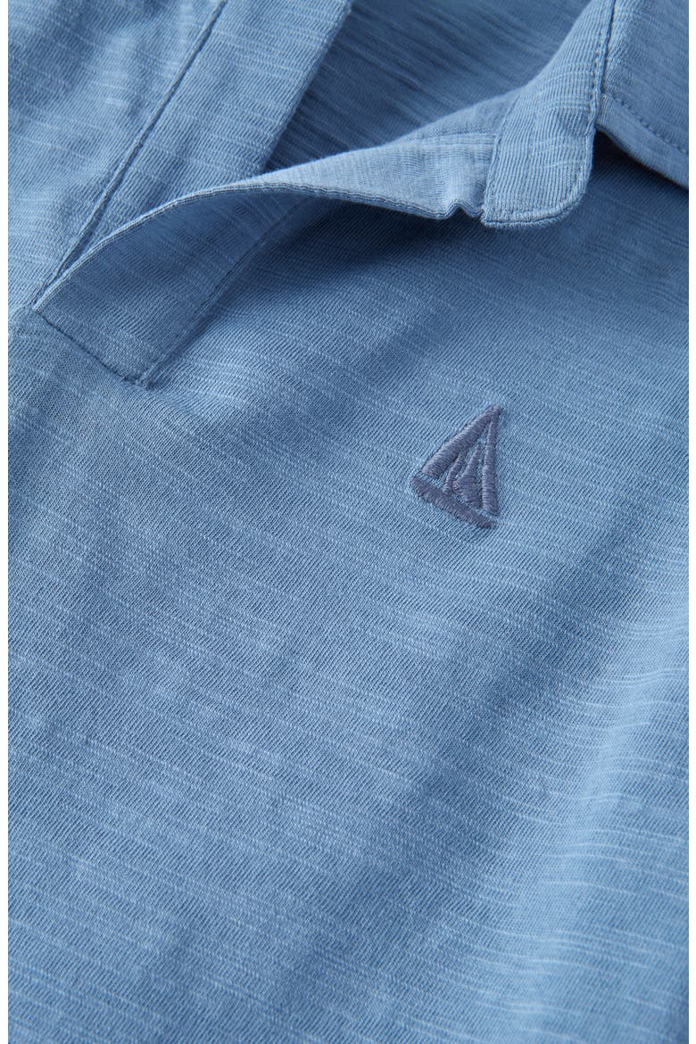 Kids' Johnny Collar Cotton Slub Polo, Alternate, color, BLUE CORONET
