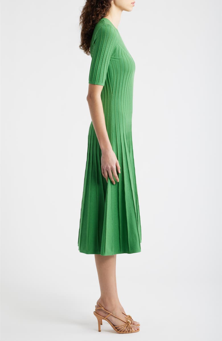 Elie Tahari The Wanda Fit & Flare Sweater Dress, Alternate, color, Meadow