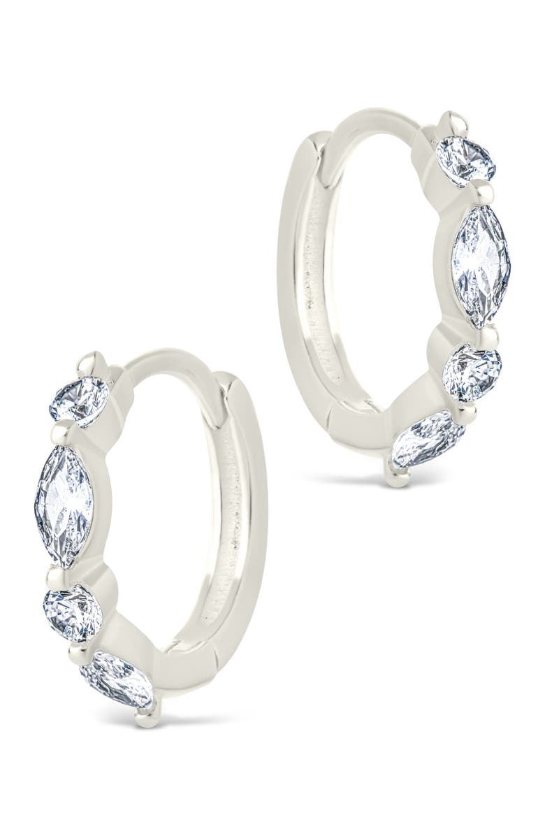Sterling Forever Kensington Cubic Zirconia Hoop Earrings, Alternate, color, 