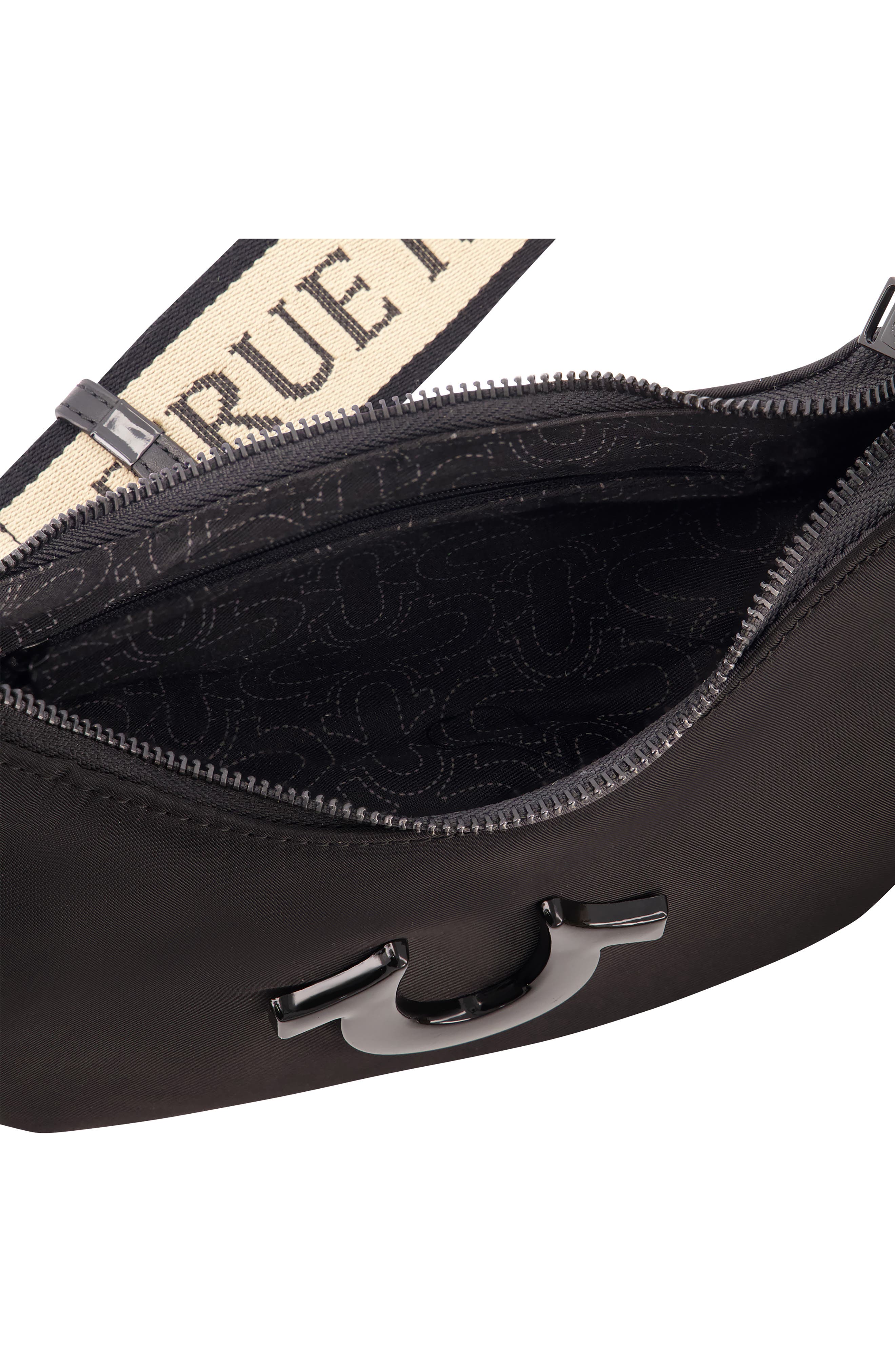 Mini Crescent Hobo, Alternate, color, BLACK
