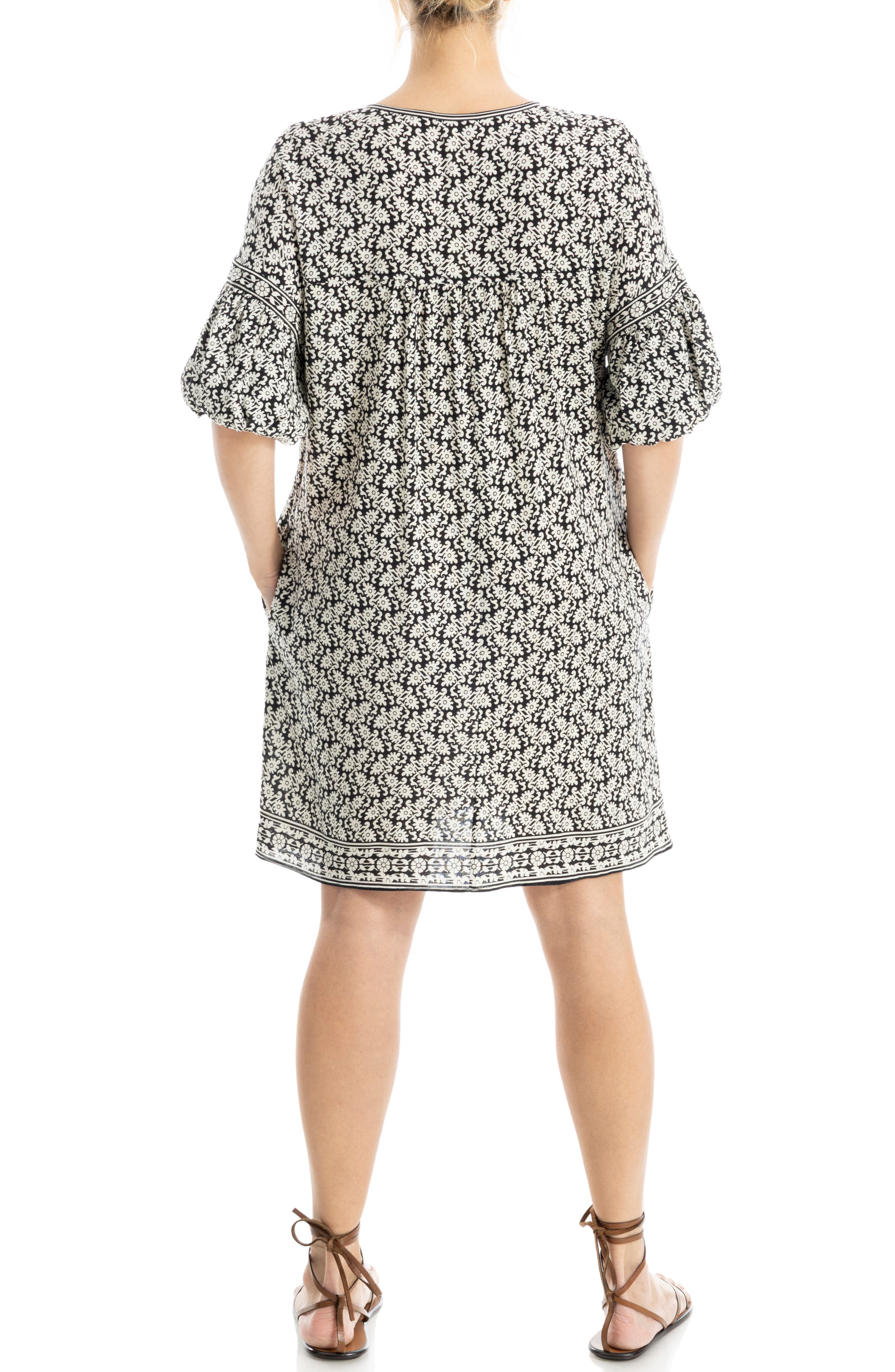 Floral Puff Sleeve Shift Dress - image 2