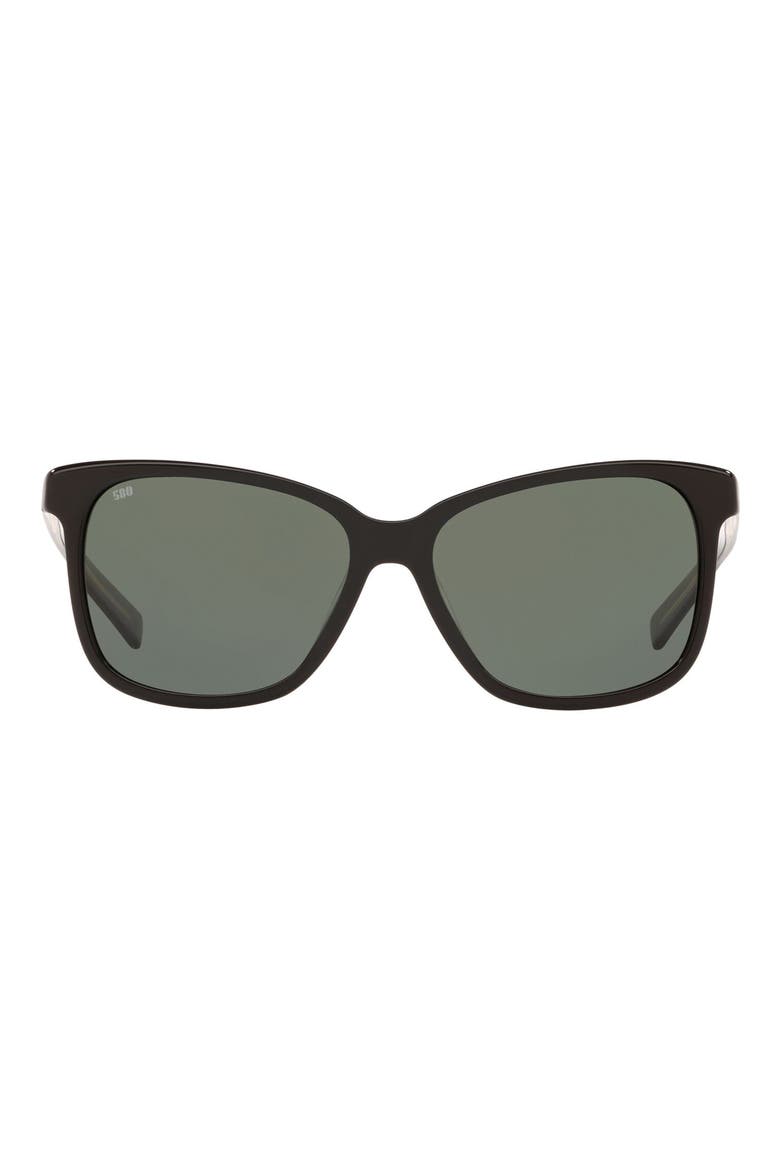Phantos 57mm Polarized Sunglasses, Main, color, BLACK