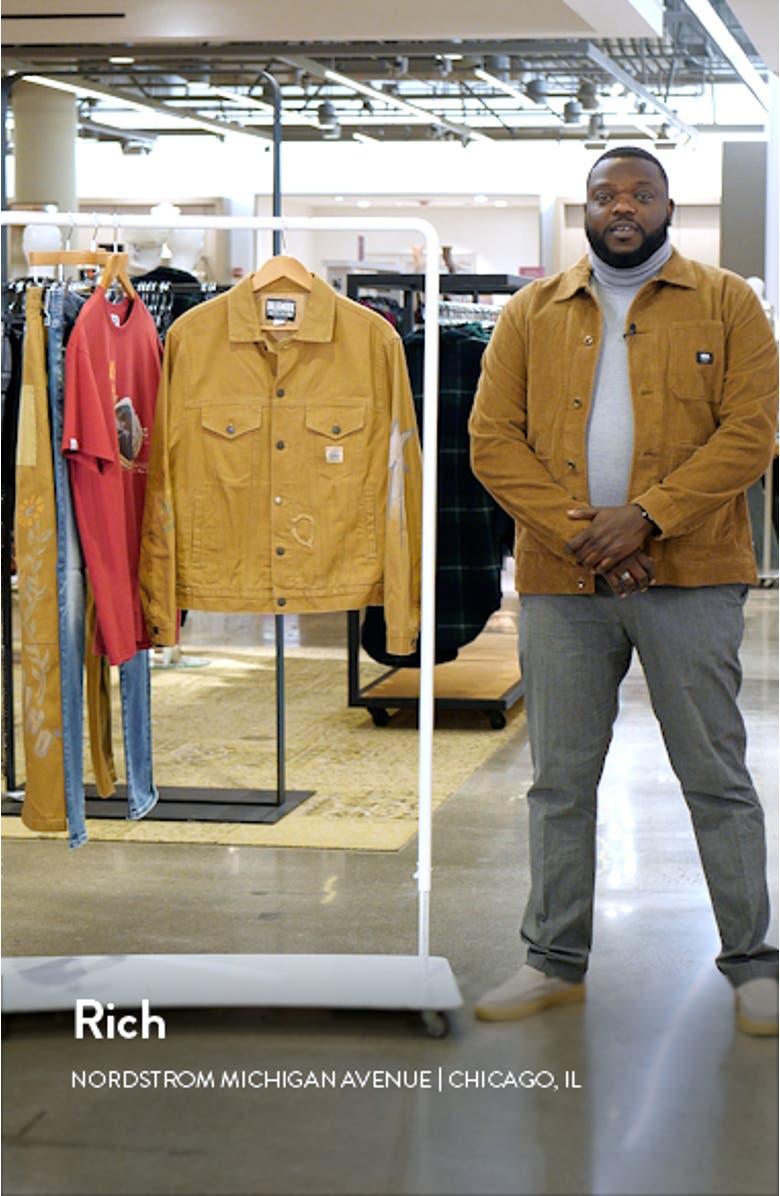 Earth Cotton Denim Graphic Trucker Jacket, sales video thumbnail