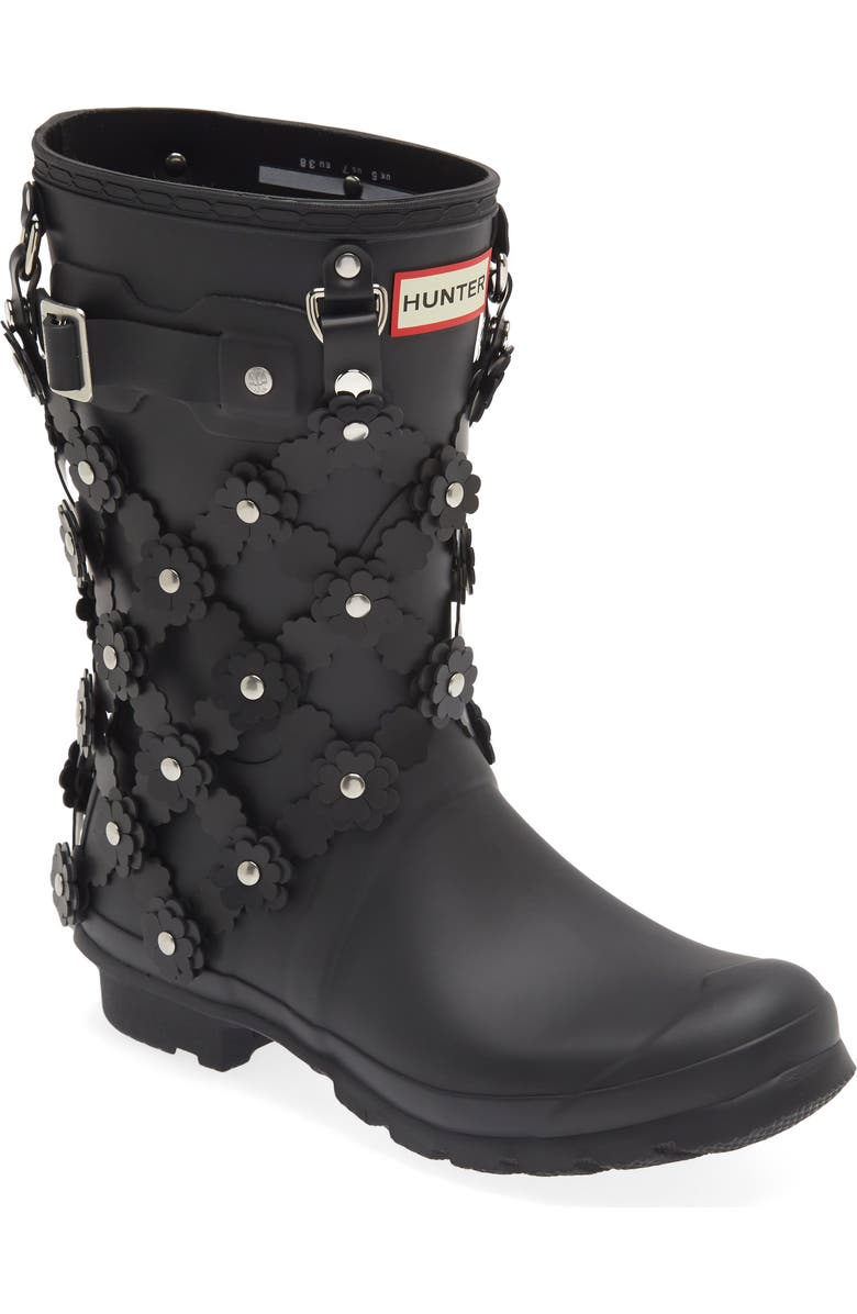 Noir Kei Ninomiya x Hunter Chain Embellished Rubber Calf Rain Boot, Main, color,