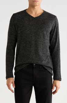 NICOBY Textured Heathered V-Neck Sweater