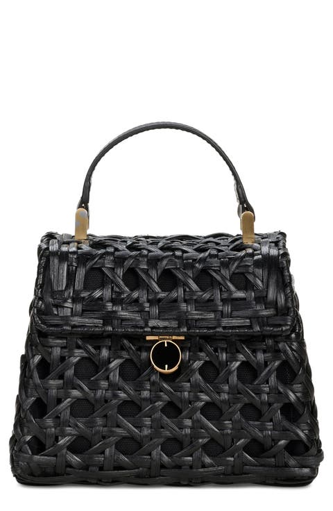Sybil Rattan Crossbody Satchel