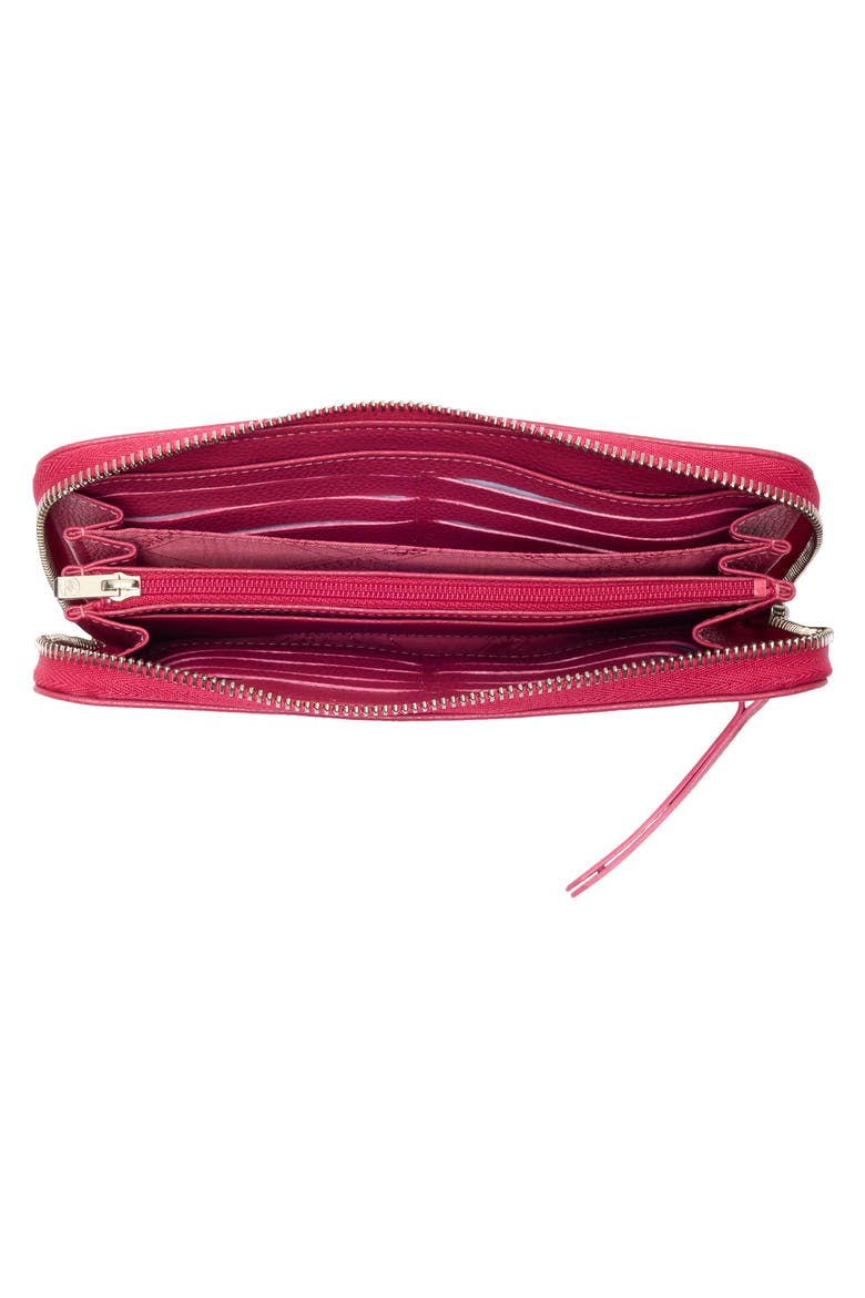 Zip Around Leather Wallet, Alternate, color, PINK