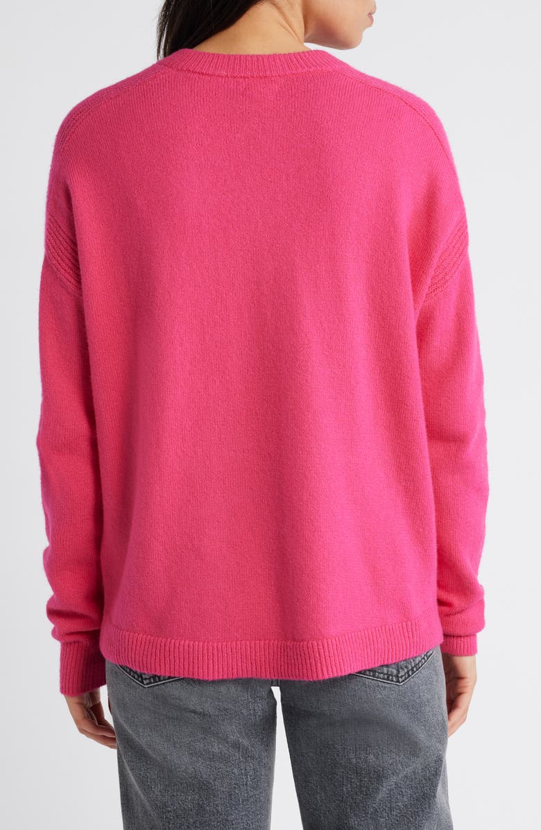 Caslon<sup>®</sup> V-Neck Sweater, Alternate, color, Pink Electric