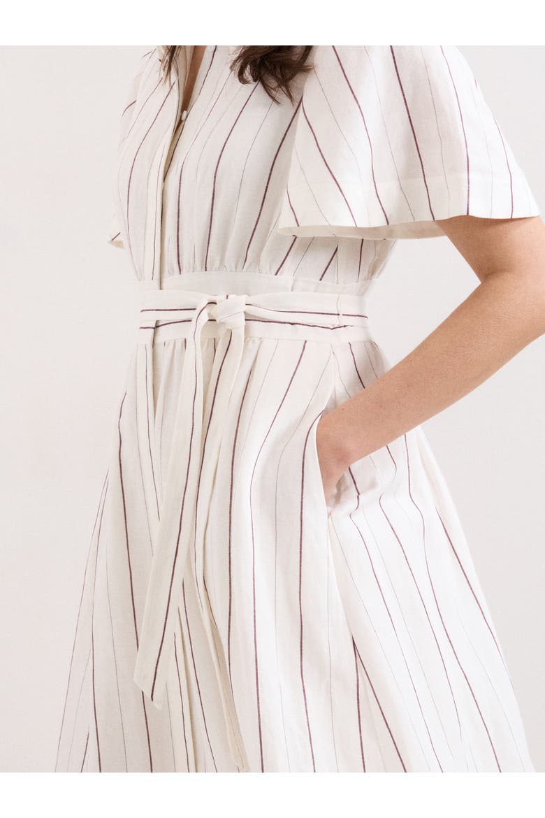 Marielle Striped Shirt Dress, Alternate, color, White